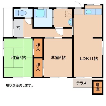 大在北S・H貸家の物件間取画像